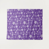 Tenture Tempête de flocons de neige avec fond violet (Devant (Horizontal))