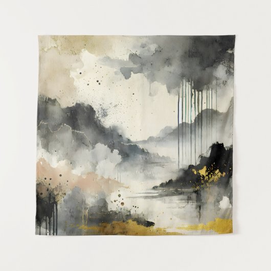 Tenture Tempête d'or (Devant)