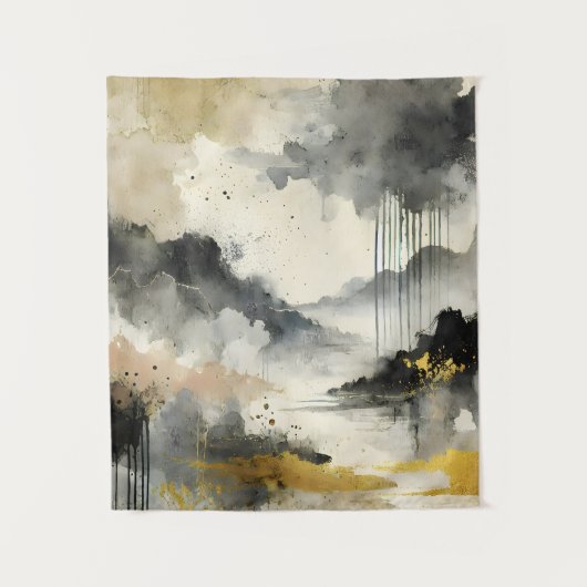Tenture Tempête d'or (Devant)
