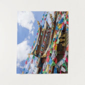 Tenture Temple tibétain avec drapeaux de prière - Yunnan,  (Devant)