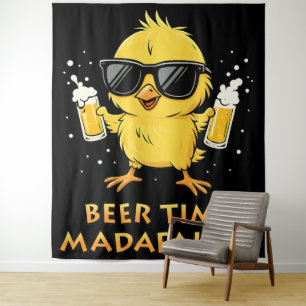 Tenture Temps de Bière Madafakas Mème Drôle Canard Oie Rét
