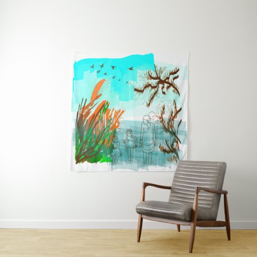 Tenture Temps De Plaisir Avec Grand-Mère Vue Extérieure Co (En situation)