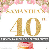 Tenture Tendance 80e anniversaire Blush or Anniversaire Ta