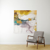 Tenture tendresse pastel : tourbillons dorés art. (En situation)
