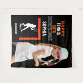Tenture Tennis Anniversaire, Joueuse De Tennis (Devant (Horizontal))