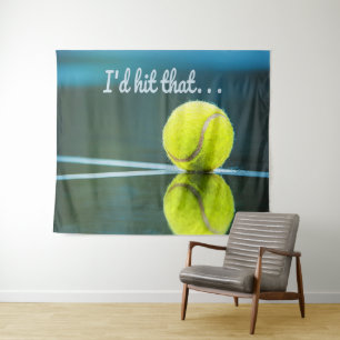 Tenture Tennis-ball je frappais ce cadeau drôle