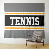 TENNIS Sporty Grey Black Yellow Racing Stripes