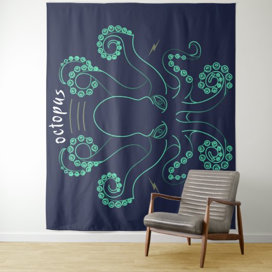 Tenture Tentacules de céphalopodes octopus (En situation)