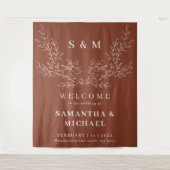 Tenture Terracotta Bienvenue au mariage Ivy (Devant)