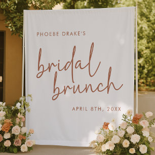 Tenture Terracotta et blanc Minimal Bridal Brunch Contexte