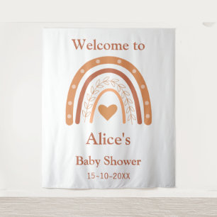 Tenture Terracotta et pêche bohème arc-en-ciel de bienvenu