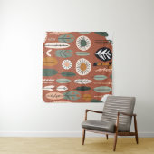 Tenture Terracotta Fleur sauvage Boho Rustique Mur Éclecti (En situation (horizontale))