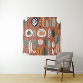 Tenture Terracotta Fleur sauvage Boho Rustique Mur Éclecti (En situation)