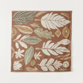 Tenture Terracotta Fleur sauvage Boho Rustique Mur Éclecti (Devant (Horizontal))
