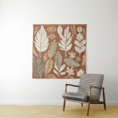 Tenture Terracotta Fleur sauvage Boho Rustique Mur Éclecti (En situation)