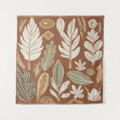 Tenture Terracotta Fleur sauvage Boho Rustique Mur Éclecti (Devant)