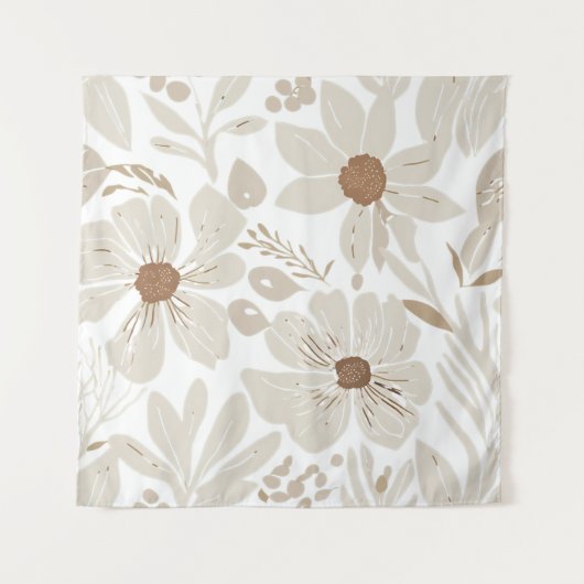 Tenture Terracotta Fleur sauvage Boho Rustique Mur Éclecti (Devant)