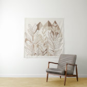 Tenture Terracotta Fleur sauvage Boho Rustique Mur Éclecti (En situation)