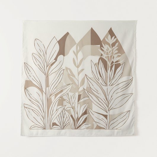 Tenture Terracotta Fleur sauvage Boho Rustique Mur Éclecti (Devant)