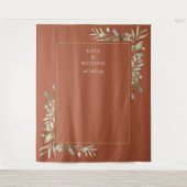 Tenture Terracotta Green Mariage Photo Booth Backdrop (Devant)