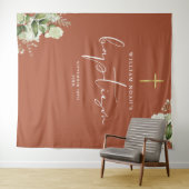 Tenture Terracotta Verdure Baptême Photo Contexte (En situation (horizontale))