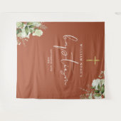 Tenture Terracotta Verdure Baptême Photo Contexte (Devant (Horizontal))