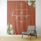 Tenture Terracotta Verdure Baptême Photo Contexte (En situation)