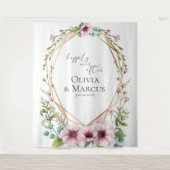 Tenture Terrarium Anémonique rose Mariage Photo fond (Devant)