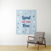 Tenture Terre de libres 4 juillet bleu (En situation)