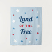 Tenture Terre de libres 4 juillet bleu (Devant)