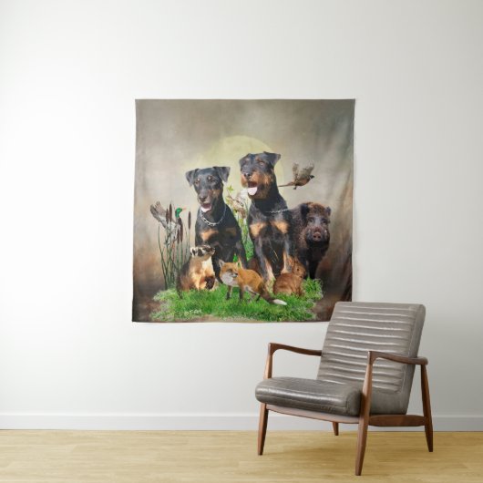 Tenture Terrier de chasse allemand (Jagdterrier) (En situation)