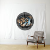 Tenture terrier noir yorkshire (En situation (horizontale))