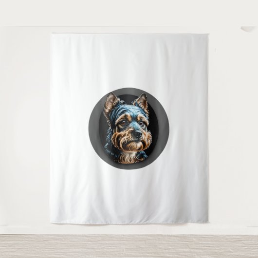 Tenture terrier noir yorkshire (Devant)