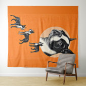 Tenture terriers de Boston (En situation (horizontale))