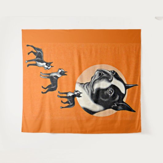 Tenture terriers de Boston (Devant (Horizontal))