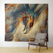 Tenture Tête d'oiseau disparue 1 - Aquarelle (En situation (horizontale))