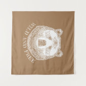 Tenture Tête D'Ours, Sauvage Et Libre, Illustration Dessin (Devant (Horizontal))