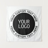 Tenture Texte circulaire modifiable et logo remplaçable |  (Devant)