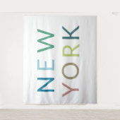 Tenture Texte coloré de New York (Devant)