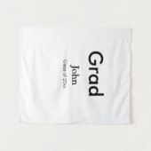 Tenture texte de félicitations pour garçon avec nom date a (Devant (Horizontal))