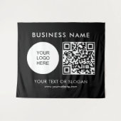 Tenture Texte de logo de code QR Séminaire Fête Événement (Devant (Horizontal))