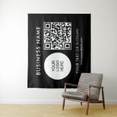 Tenture Texte de logo de code QR Séminaire Fête Événement (En situation)