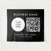 Tenture Texte de logo de code QR Séminaire Fête Evénement  (Devant (Horizontal))
