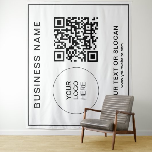 Tenture Texte du logo personnalisé Code QR - Document d'ar (En situation)