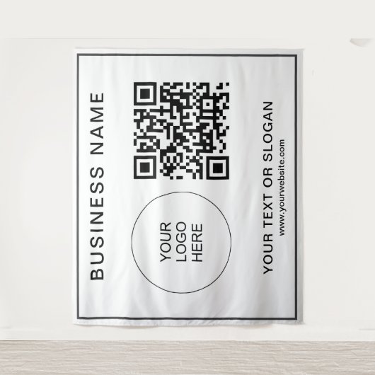 Tenture Texte du logo personnalisé Code QR - Document d'ar (Devant)