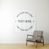 Tenture Texte éditable simple moderne | Blanc & Noir (En situation)