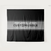 Tenture Texte en calques personnalisable moderne | Noir et (Devant (Horizontal))