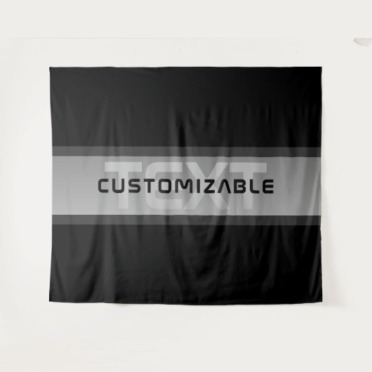 Tenture Texte en calques personnalisable moderne | Noir et (Devant (Horizontal))