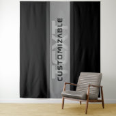Tenture Texte en calques personnalisable moderne | Noir et (En situation)