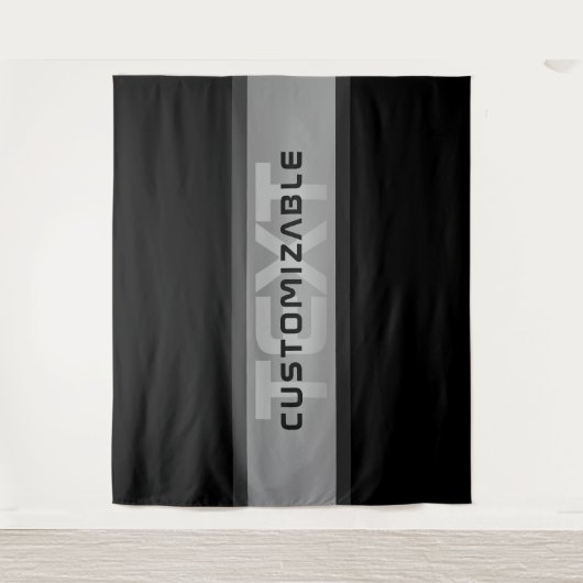 Tenture Texte en calques personnalisable moderne | Noir et (Devant)
